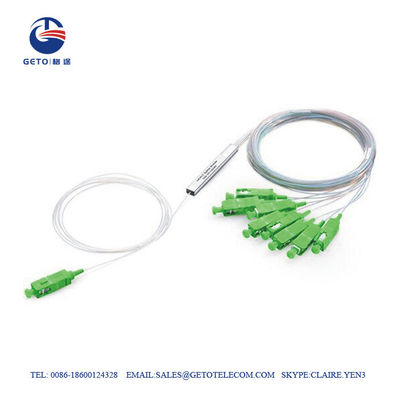 SC APC SM Mini Steel Tube Type 4 Way 1x4 Fiber Optic Splitter PLC