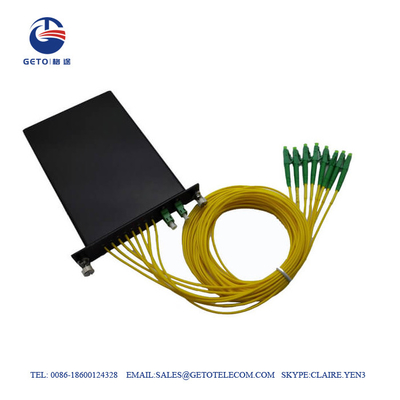 Standard LGX Cassette 2×8 PLC Splitter 0.9mm For Fiber Optic Cable