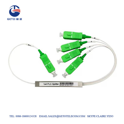 Mini Steel Tube PLC 2.0mm Fiber Optic Splitter 1x4 With SC/APC