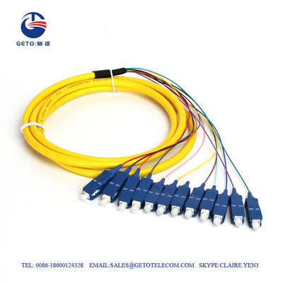 High Precision SM SC 12 Core 0.3dB Fiber Optic Pigtail Single Mode