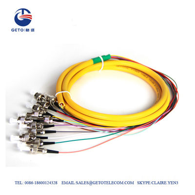 SM 12 Core FC Distribution 1310nm 1550nm Single Mode Fiber Pigtails